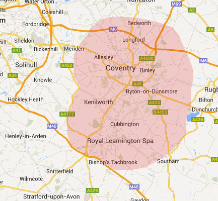 Map of coventry showing R J Builder's location